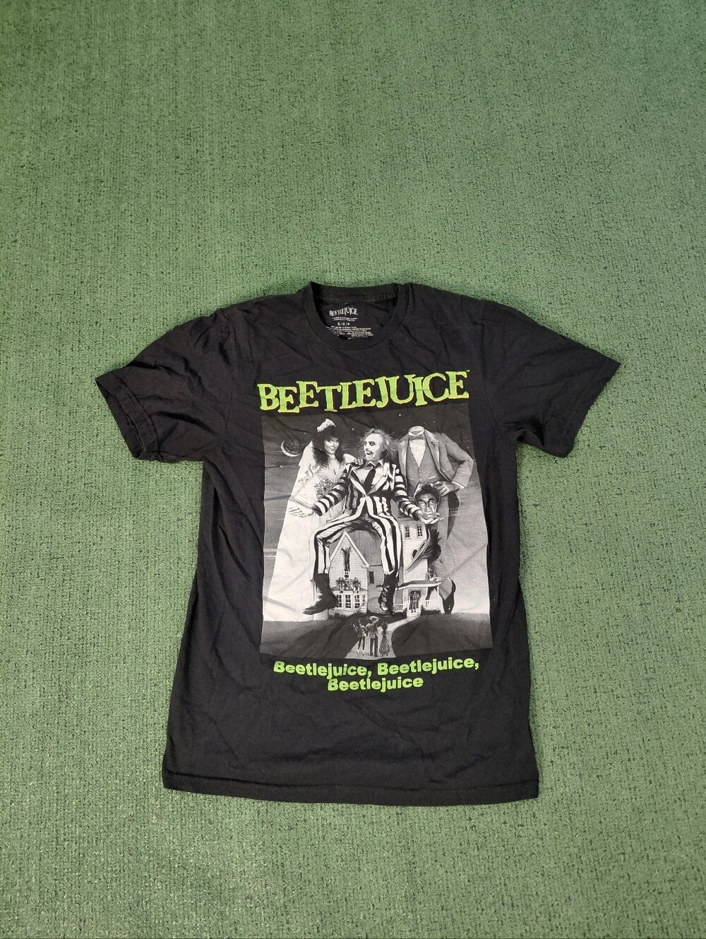 Beetlejuice Retro Movie Poster Print Black T Shirt Sz Small